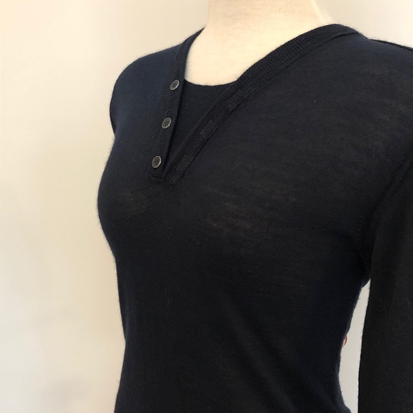 Navy Wool-Blend Lightweight Guess Sweater - Picture 4 of 12